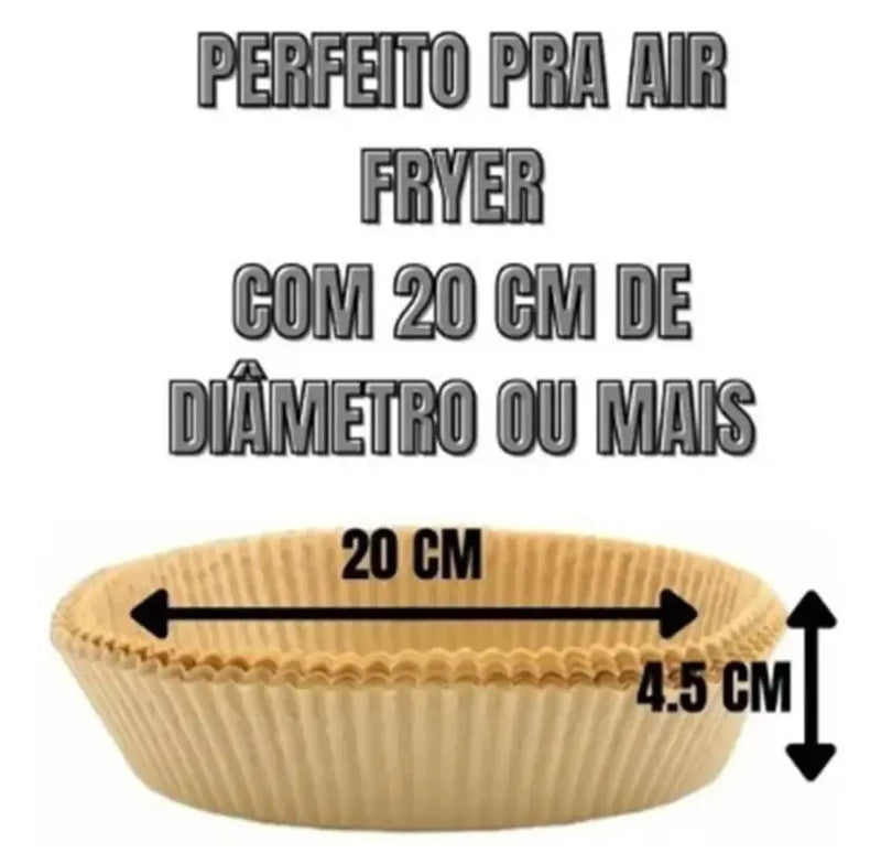 Kit c/ 50 Protetores de Papel para Air Fryer Kitchen